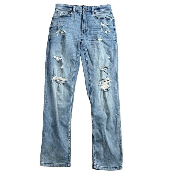 Cotton On Womens Slim Straight Jeans Size 28x29 Distressed Light Wash Blue NEW - Picture 1 of 7